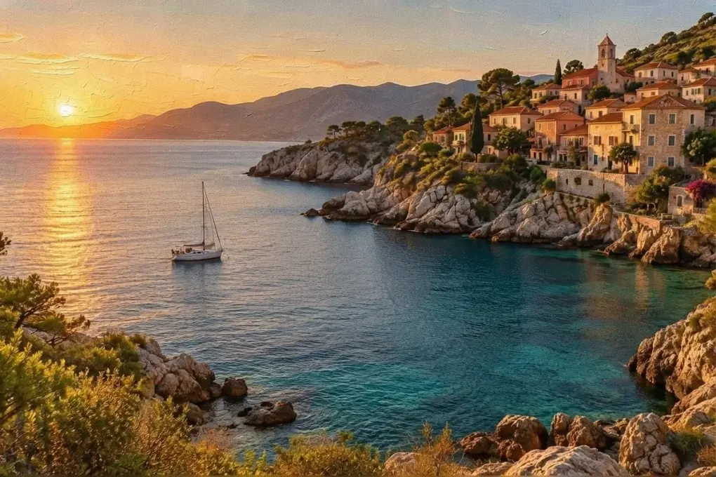 The coastal photo as an oil painting
