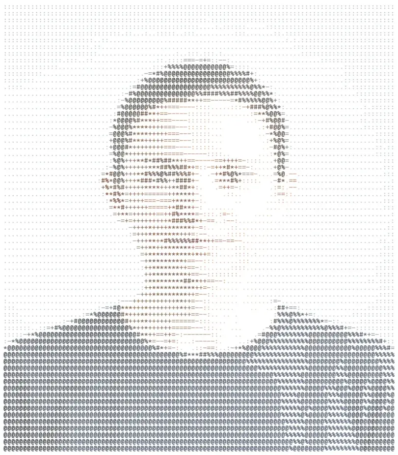 The coloured ASCII art of the portrait saved as an image
