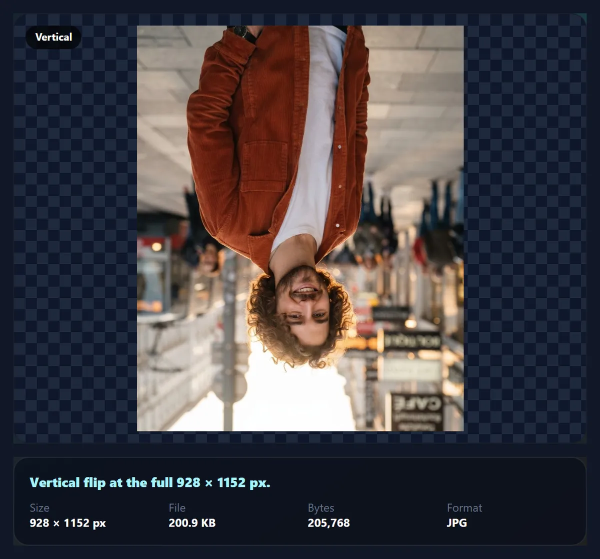 The portrait flipped vertically