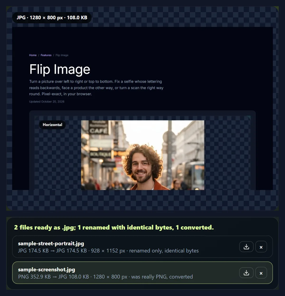 A file named .jpeg that is really a PNG, converted to a real JPG