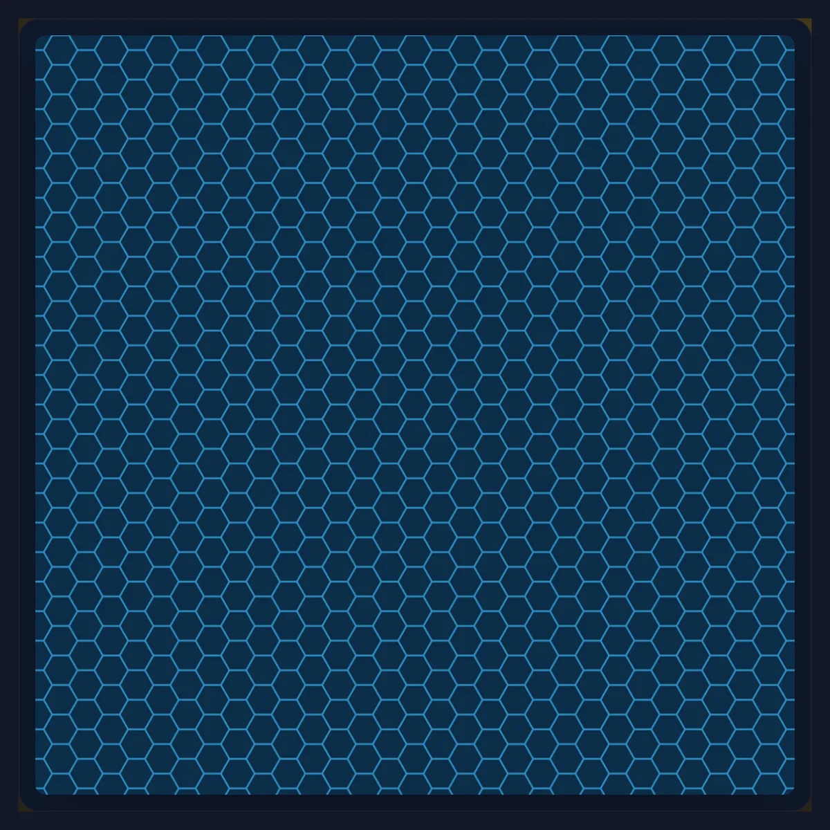 A honeycomb pattern of light blue hexagon outlines on deep blue