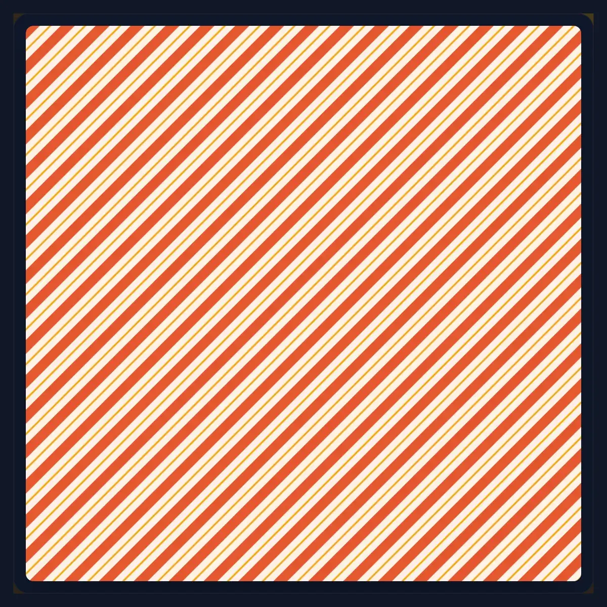 Diagonal orange and cream stripes with a fine accent line
