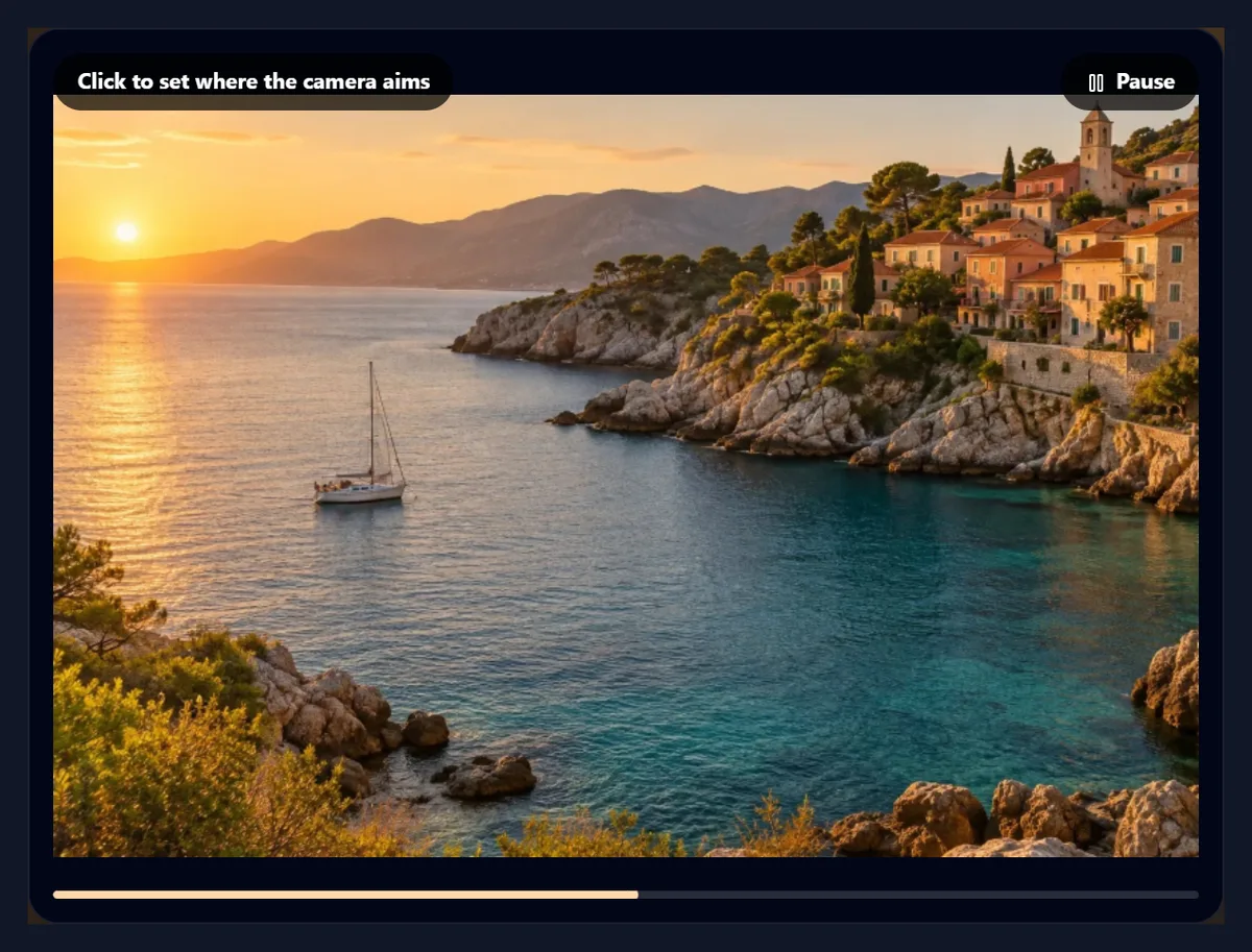 The photo animation tool previewing a handheld motion