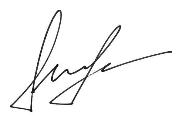 A handwritten signature in dark ink on a transparent background