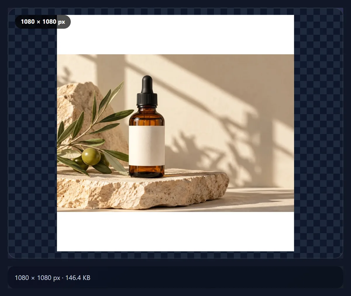 The product photo fitted into a 1080 by 1080 square with a white border