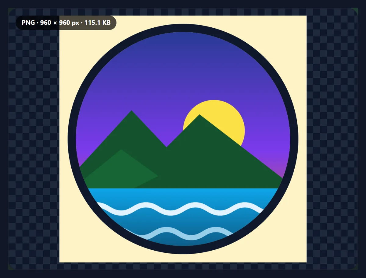 The logo converted to PNG on a pale yellow background