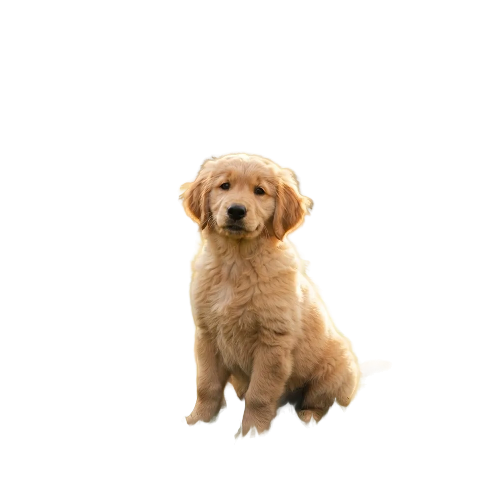 A puppy sitting, cut out with a transparent background