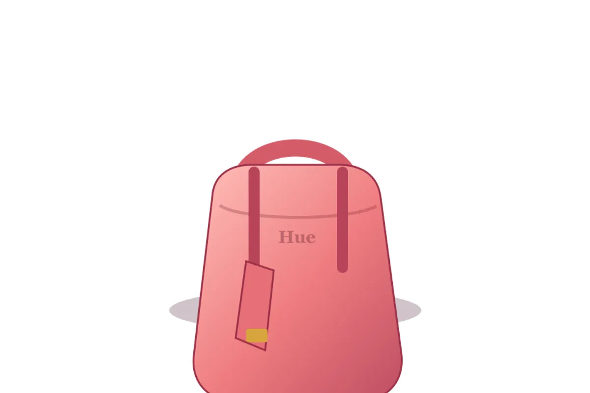 Pink bag illustration composited onto white without its original backdrop
